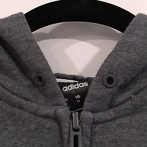 Adidas• charcoal and pink zip up hooded sweatshirt - Picture 4 of 7